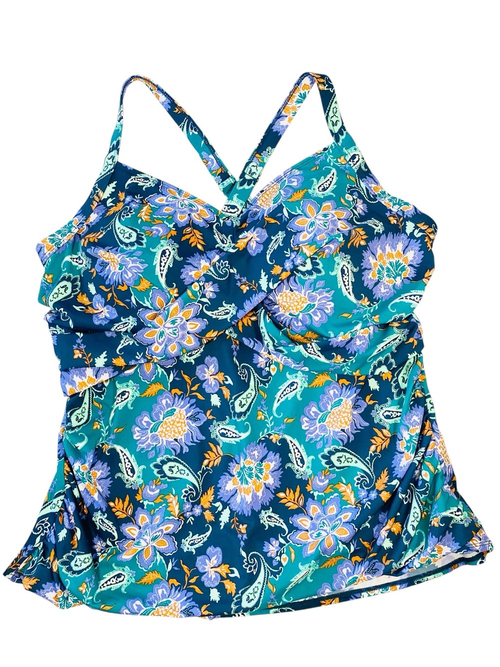 D&CO BEACH Twist Ruched Tankini Top